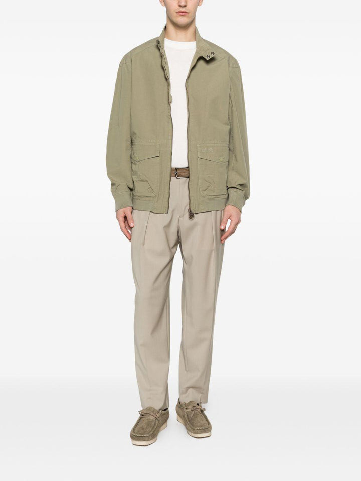 Pantaloni Portobello kaki con pieghe 
