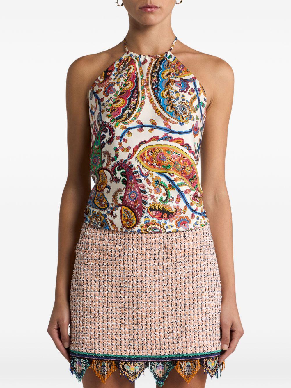Blusa con stampa paisley 