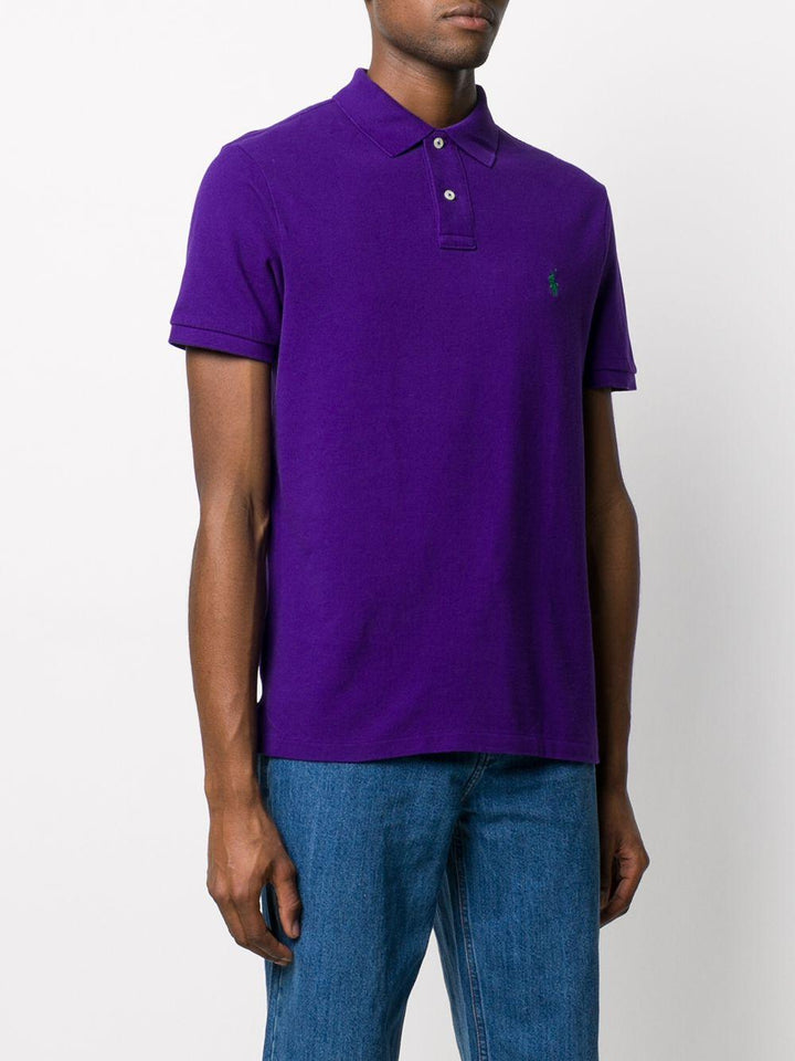 Polo viola con ricamo 