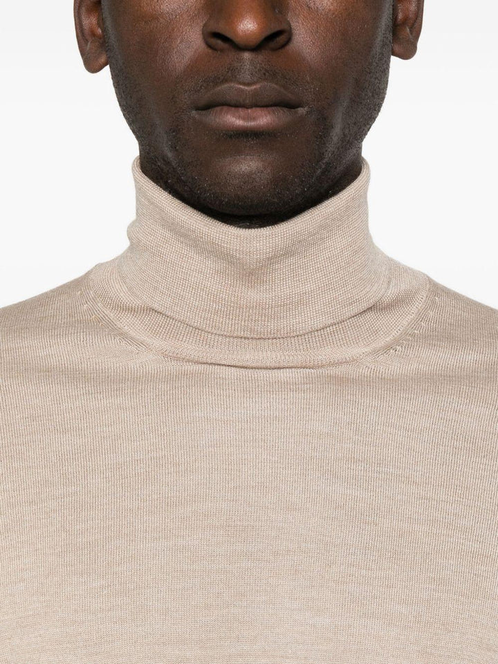 Maglione a collo alto beige 
