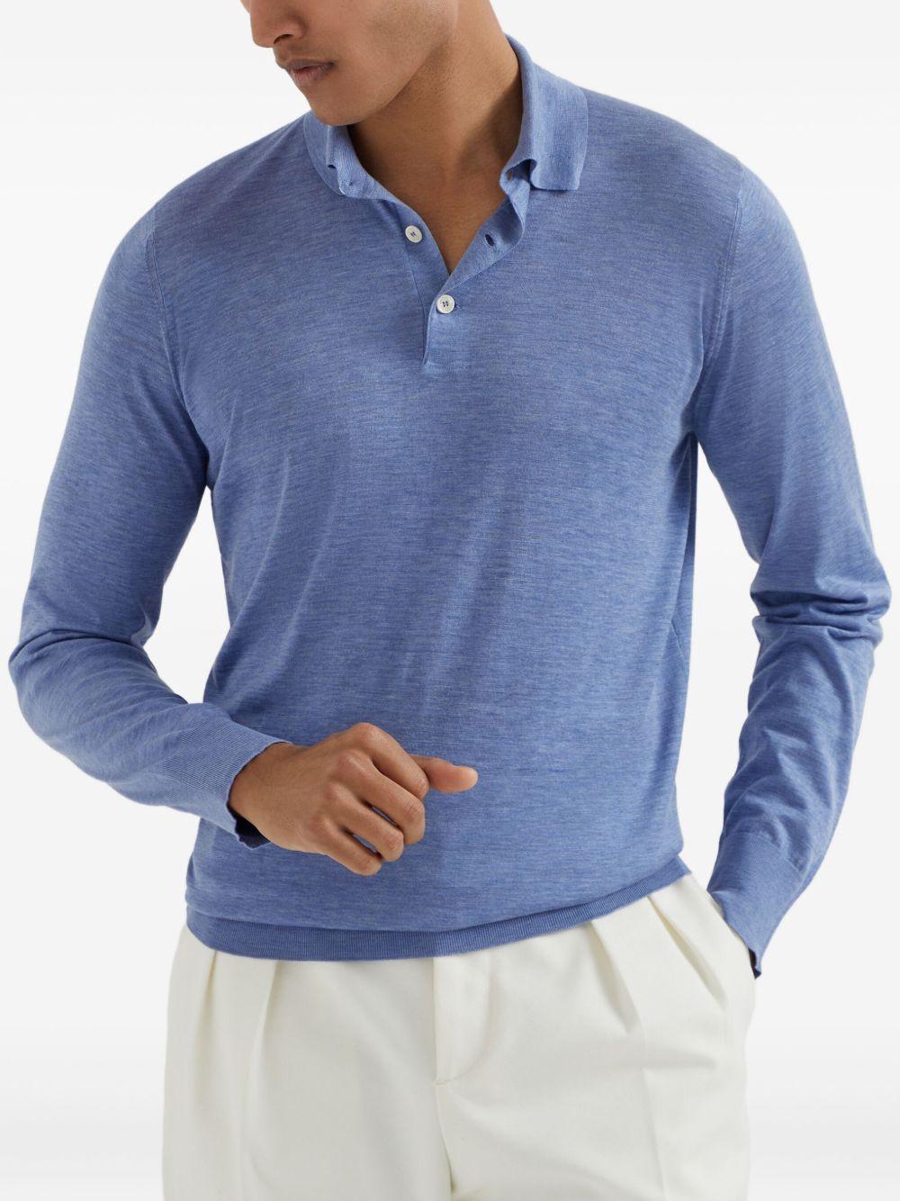 Polo in maglia leggera blu fiordaliso 