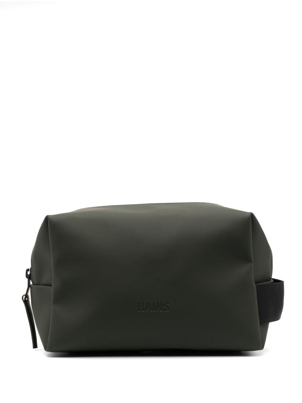 Pouch verde scuro con zip 
