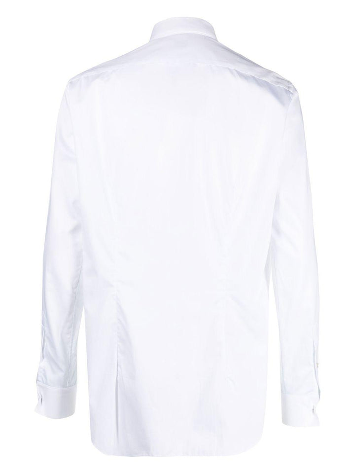 Camicia bianca a maniche lunghe in cotone 