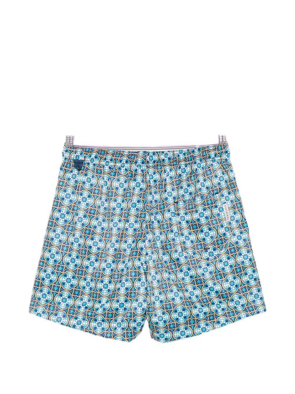 Costume da bagno con stampa geometrica blu 