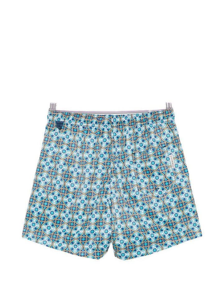 Costume da bagno con stampa geometrica blu 