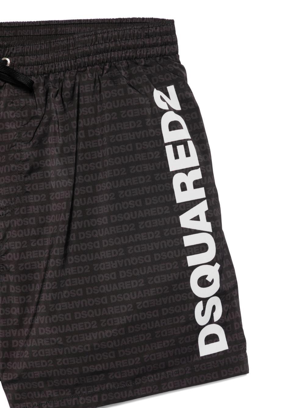 Costume da bagno nero con logo bianco 