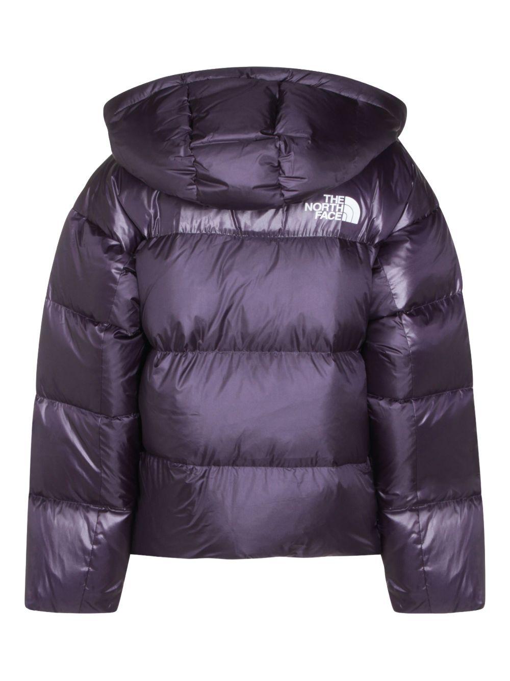 Piumino viola con logo 