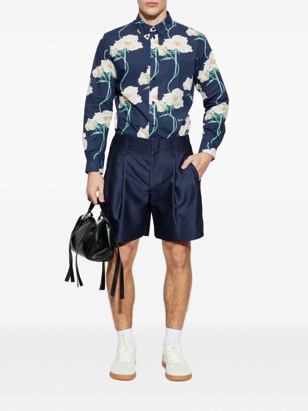 Camicia navy con stampa floreale 