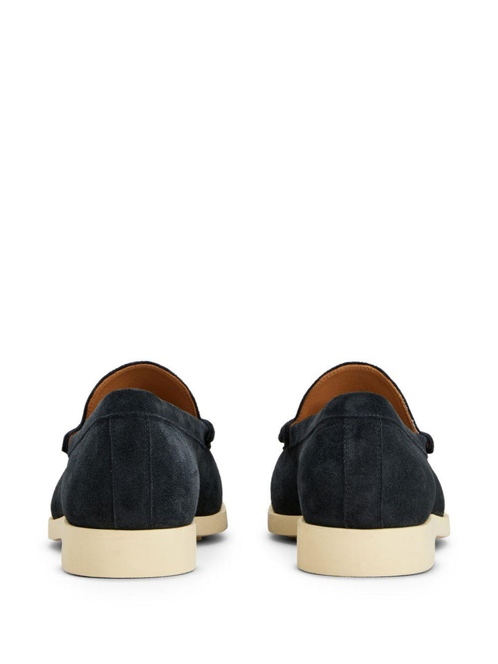 Mocassino in pelle scamosciata blu 