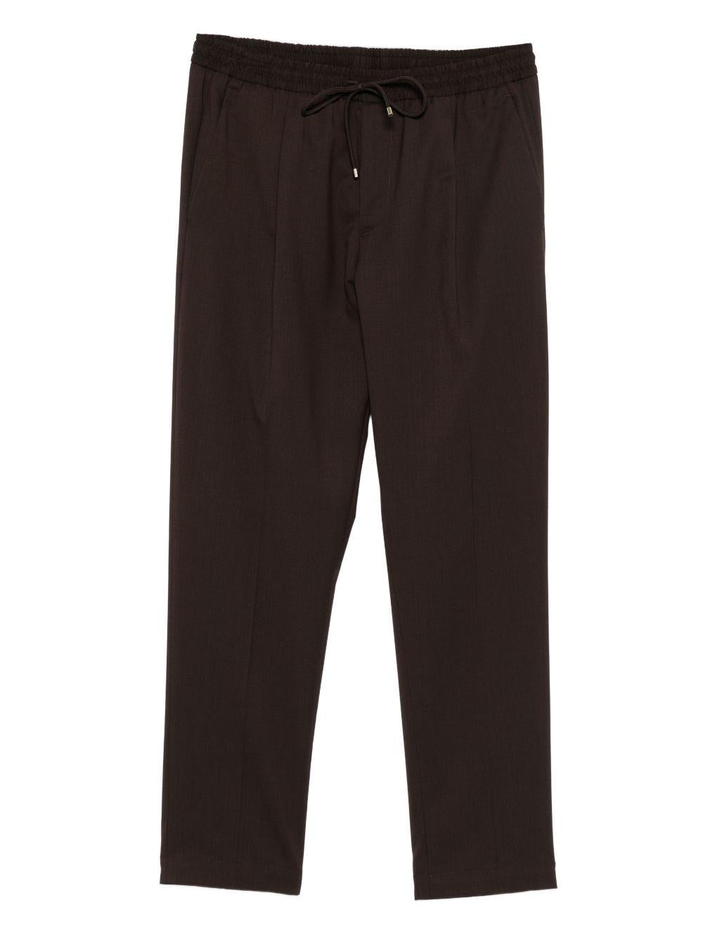 Pantaloni plissé marroni