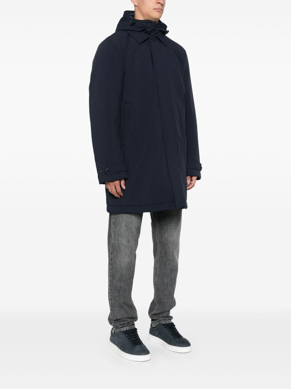 Cappotto con cappuccio blu navy 