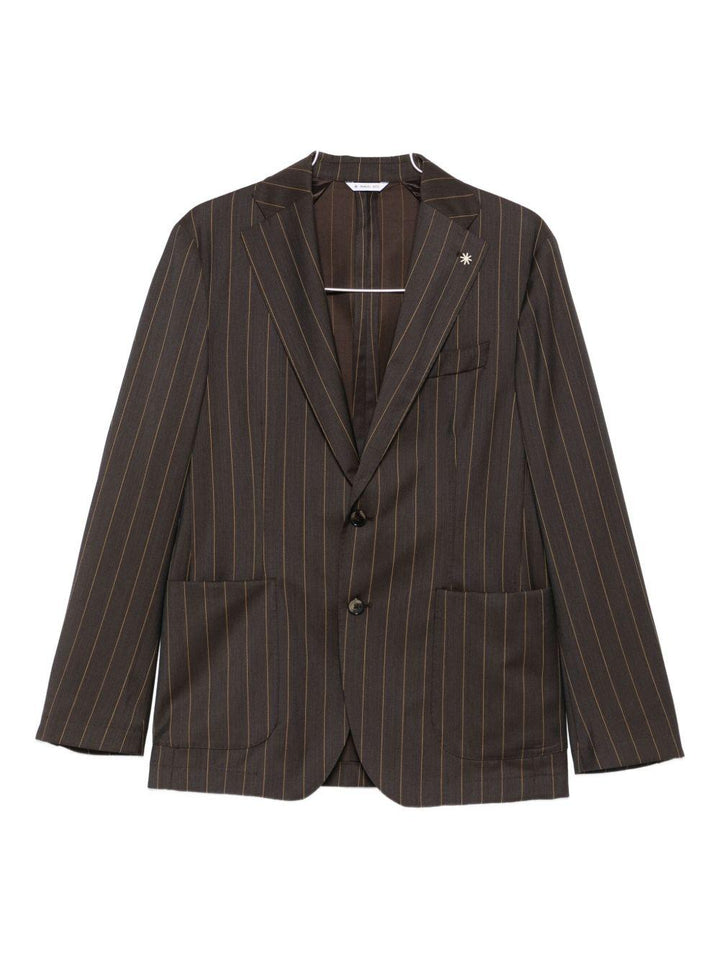Blazer gessato marrone 