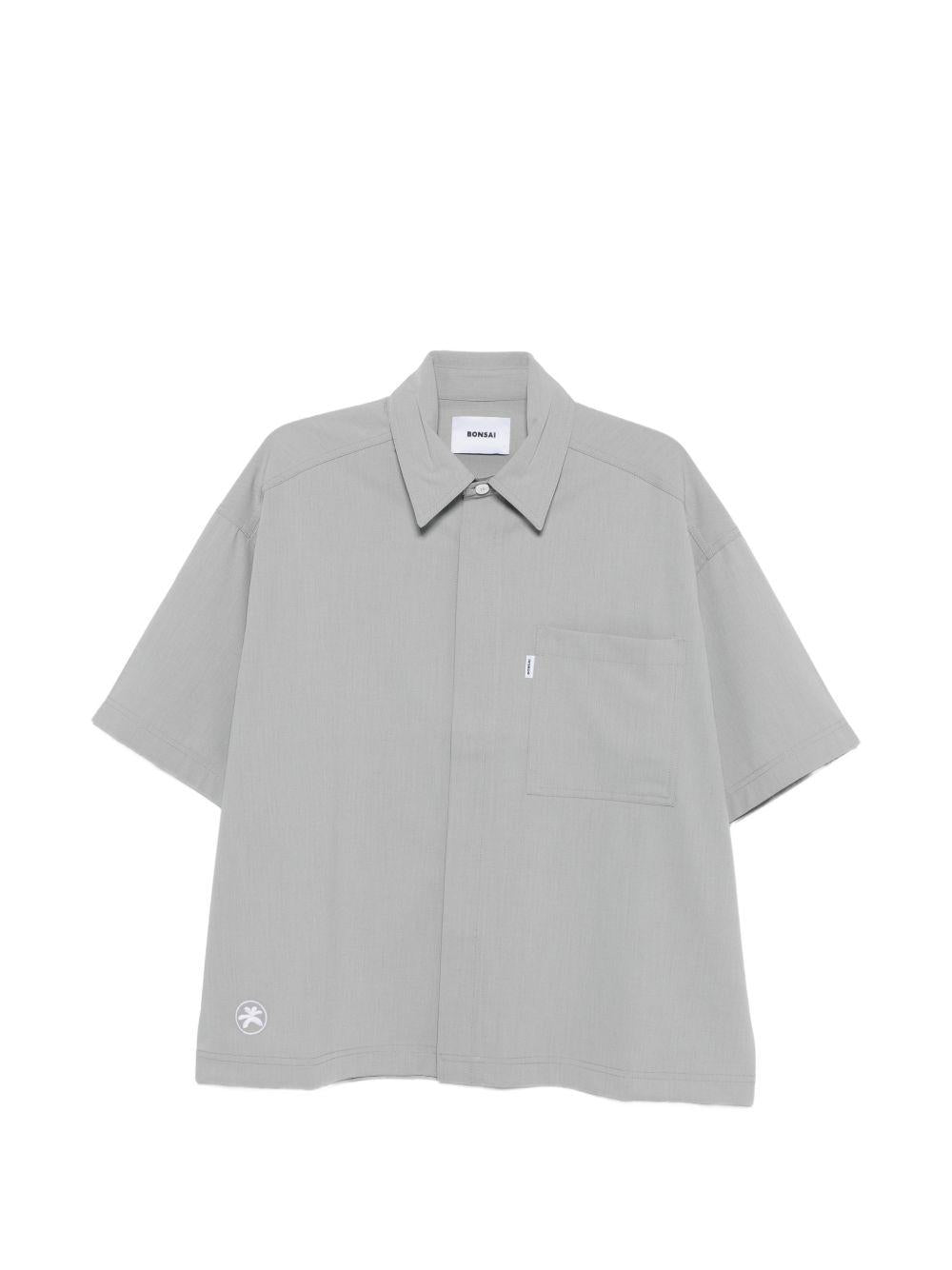 Camicia grigio chiaro con taschino 