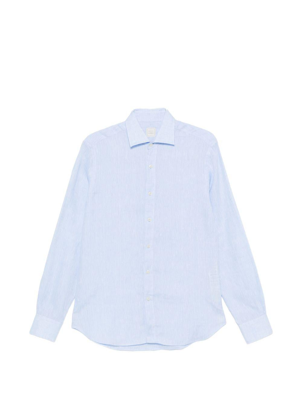Camicia sky in lino con bottoni 