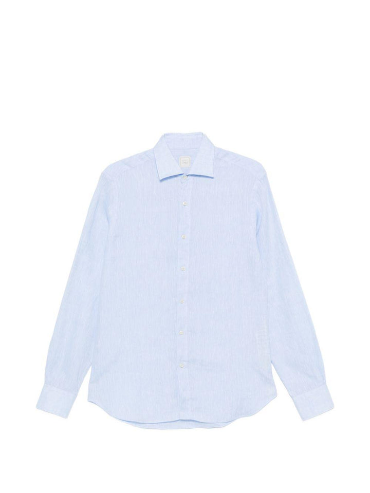 Camicia sky in lino con bottoni 