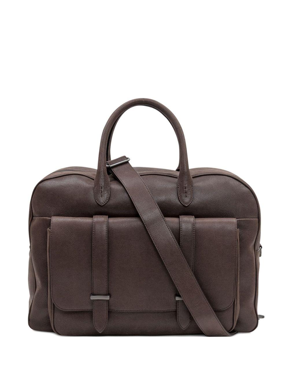 Borsa tote Jones marrone con battente 