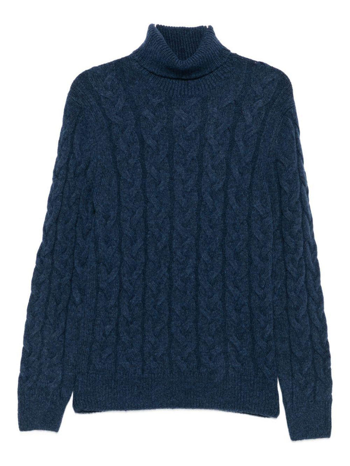 Maglione a collo alto blu scuro 