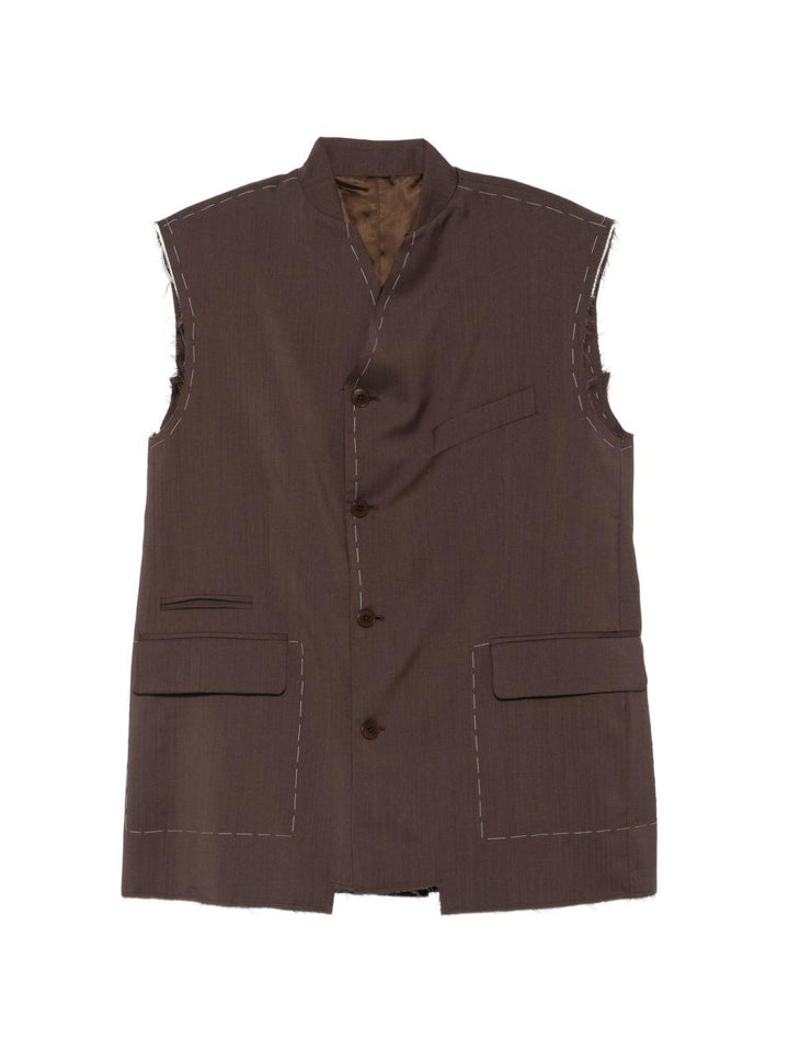 Gilet marrone senza maniche 