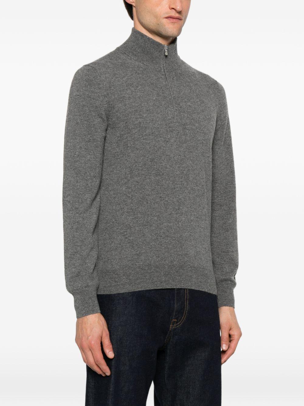 Maglione con zip grigio 