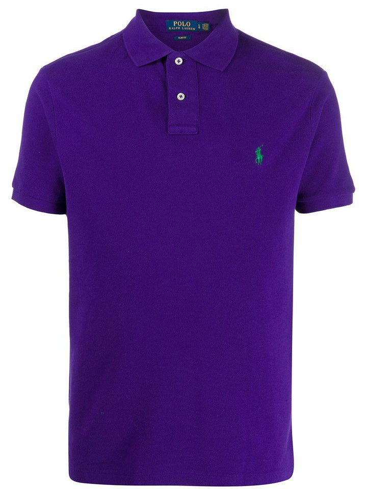 Polo viola con ricamo 