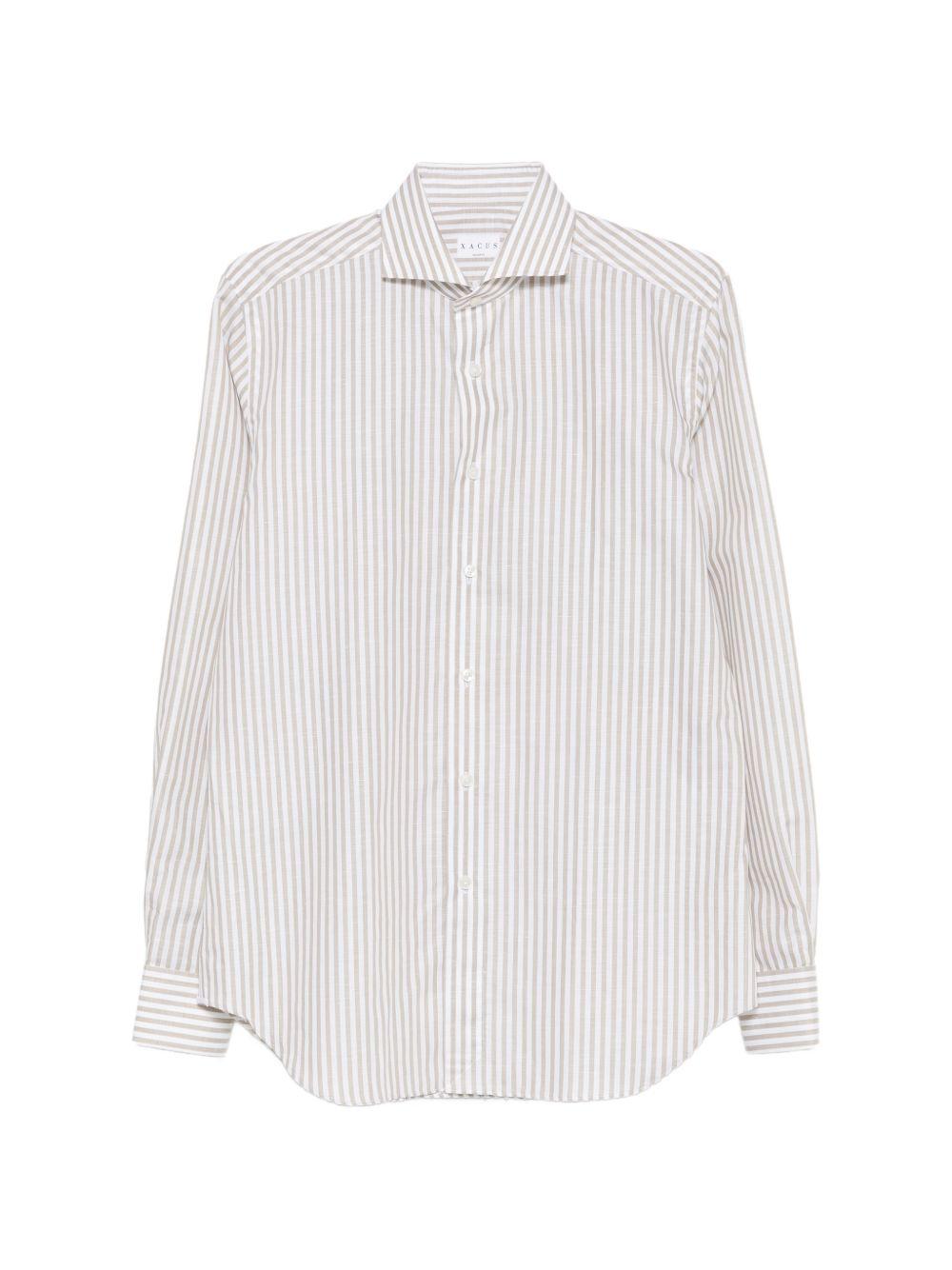 Camicia a righe bianco/tortora 