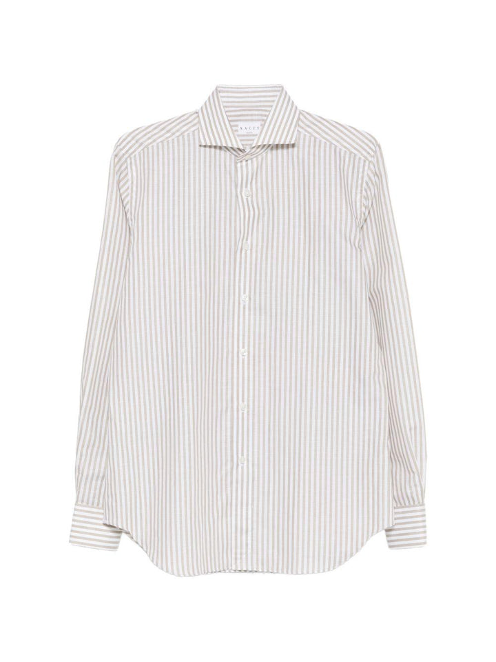 Camicia a righe bianco/tortora 