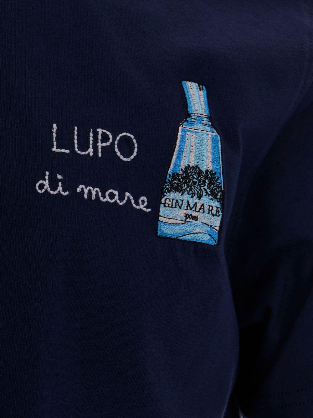 T-shirt blu con stampa grafica 