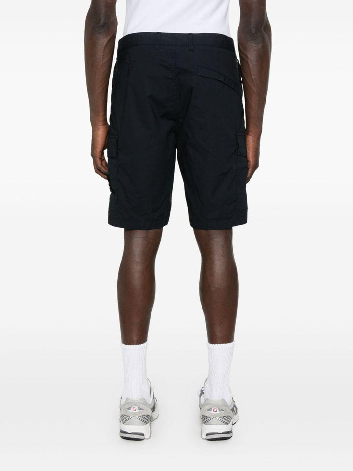 Cargo shorts blu navy con logo patch 