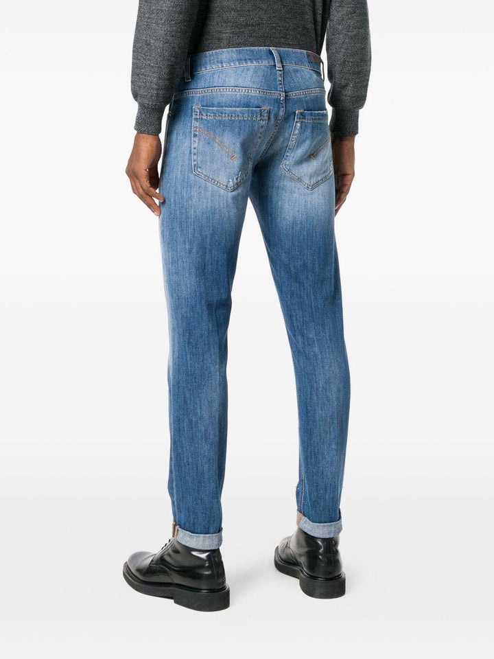 Jeans blu effetto schiarito 