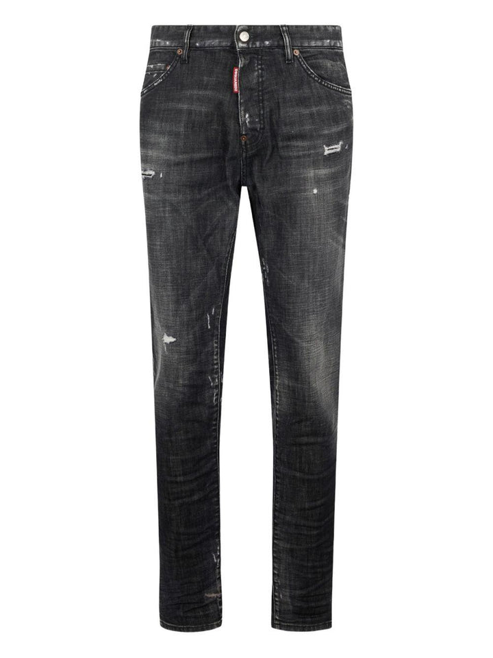 Jeans nero con cinque tasche 