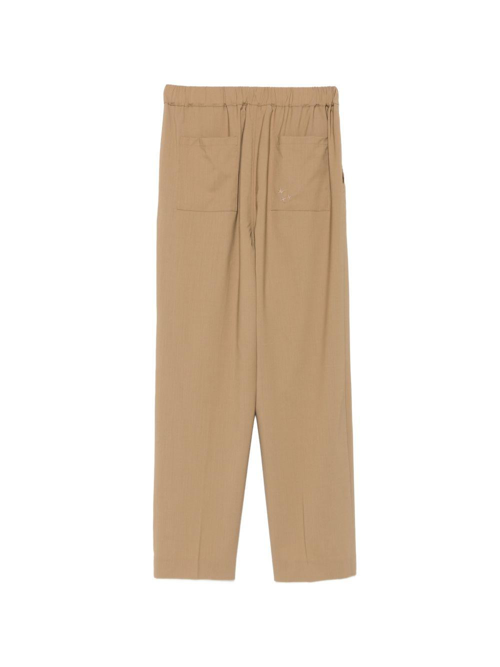 Pantaloni a vita elasticizzata cammello 