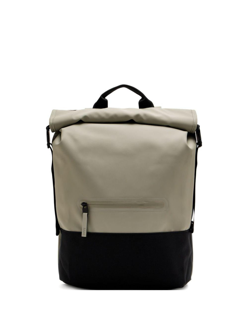 Zaino beige e nero Trail Rolltop con design color-block 