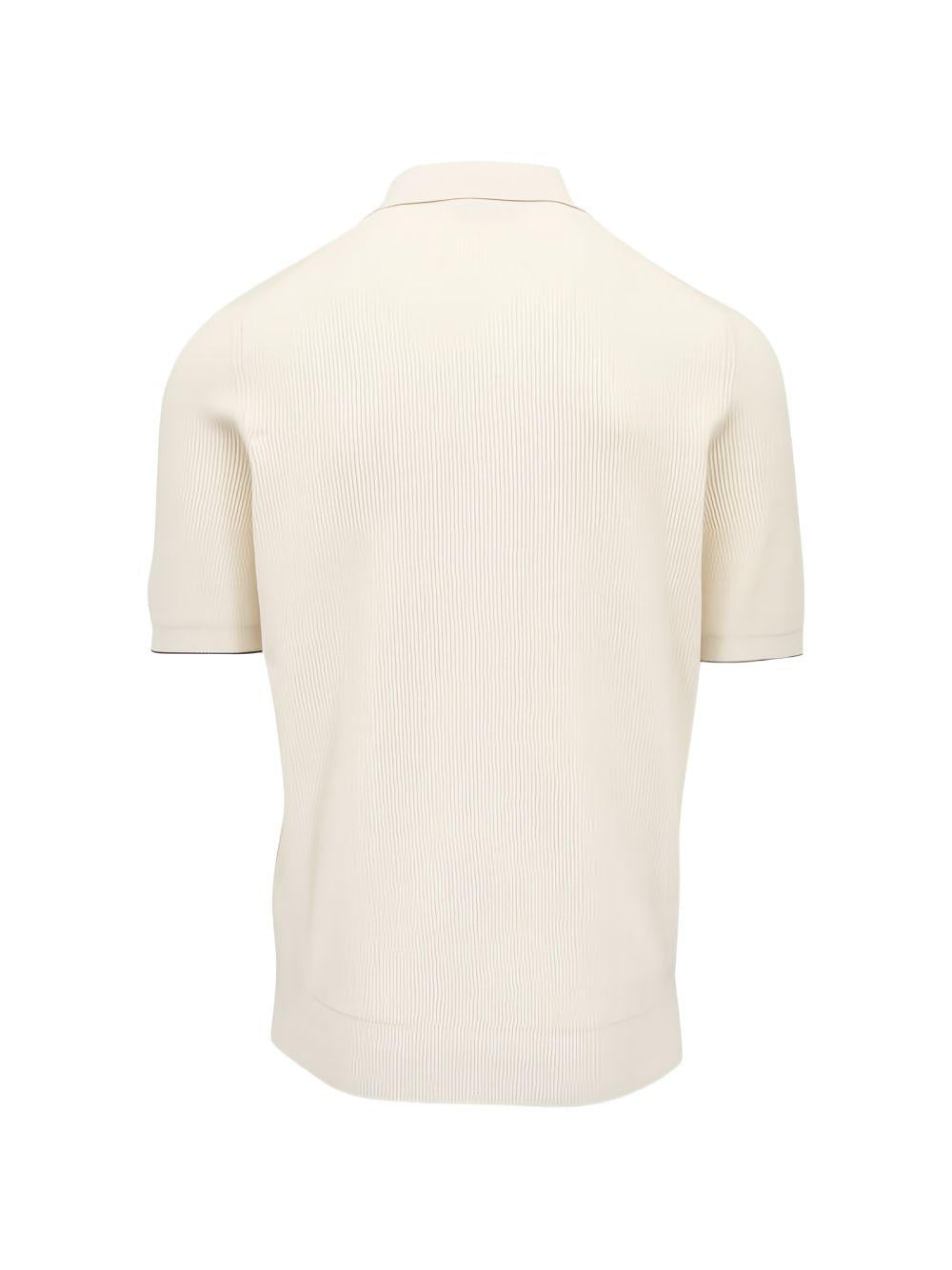 Polo beige a maniche corte con bottoni 