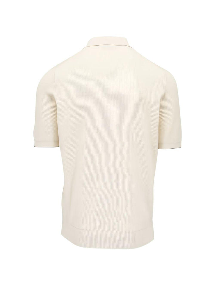 Polo beige a maniche corte con bottoni 