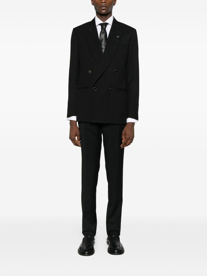 Blazer Blu Doppiopetto con rever a lancia