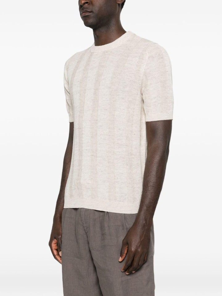 T-shirt sabbia a costine 