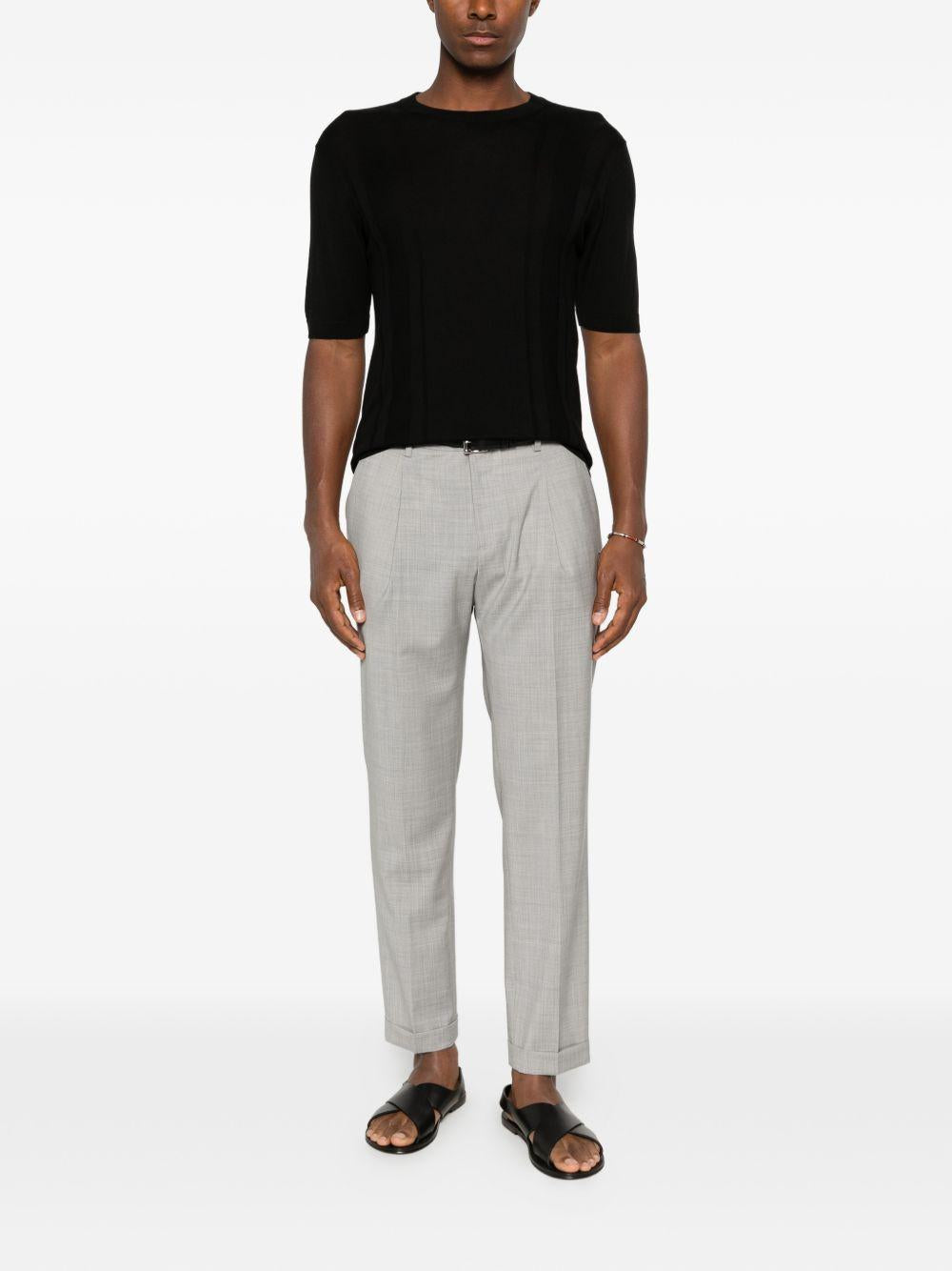 Pantaloni sartoriali acciaio con pieghe 
