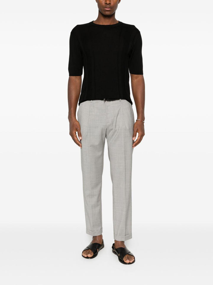 Pantaloni sartoriali acciaio con pieghe 