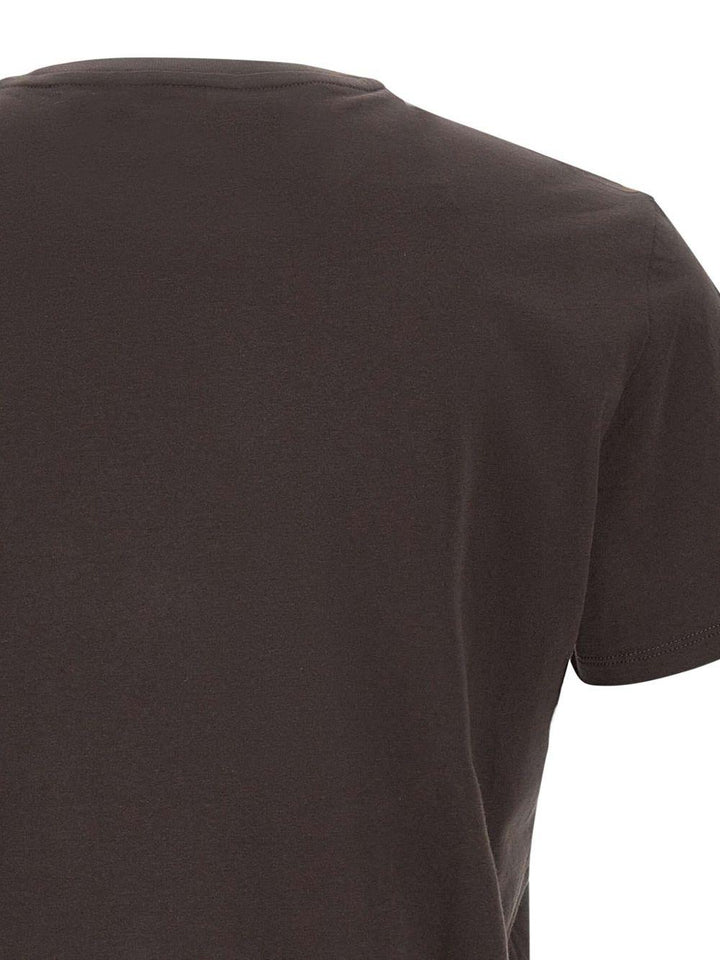 T-shirt marrone scuro con logo 