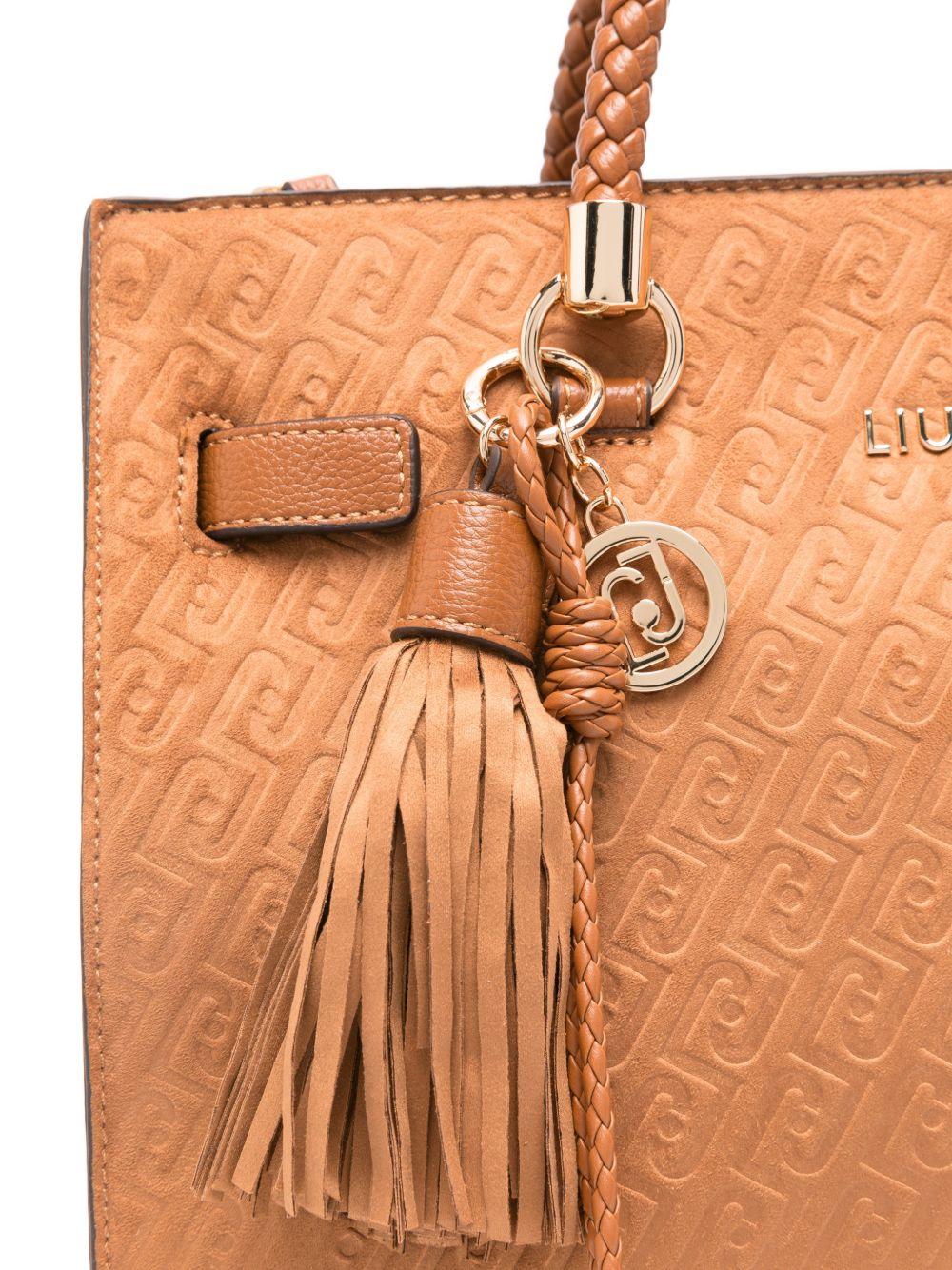 Borsa tote con logo goffrato 