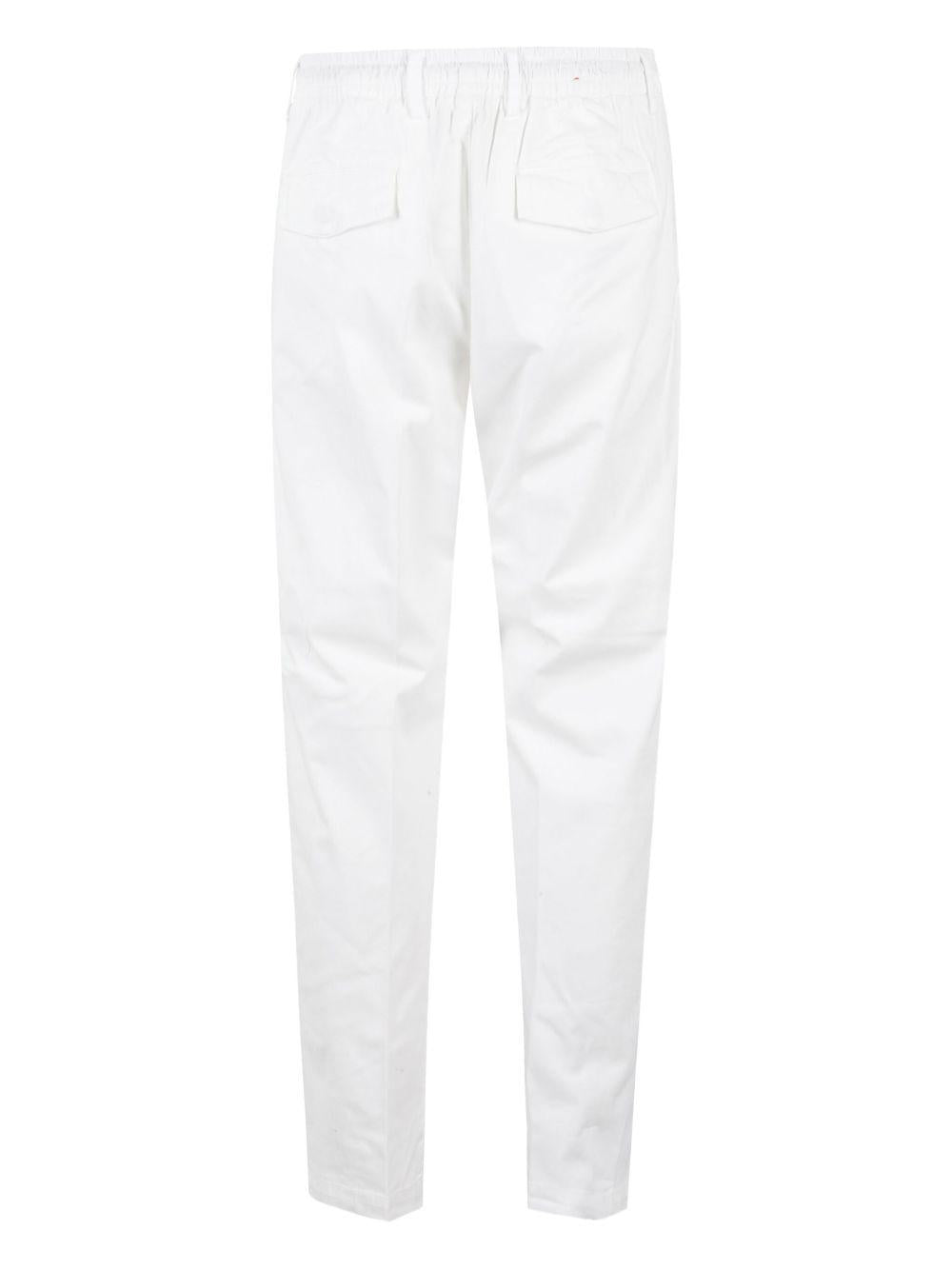 Pantaloni bianchi dritti con coulisse in vita 