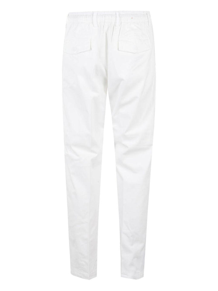 Pantaloni bianchi dritti con coulisse in vita 