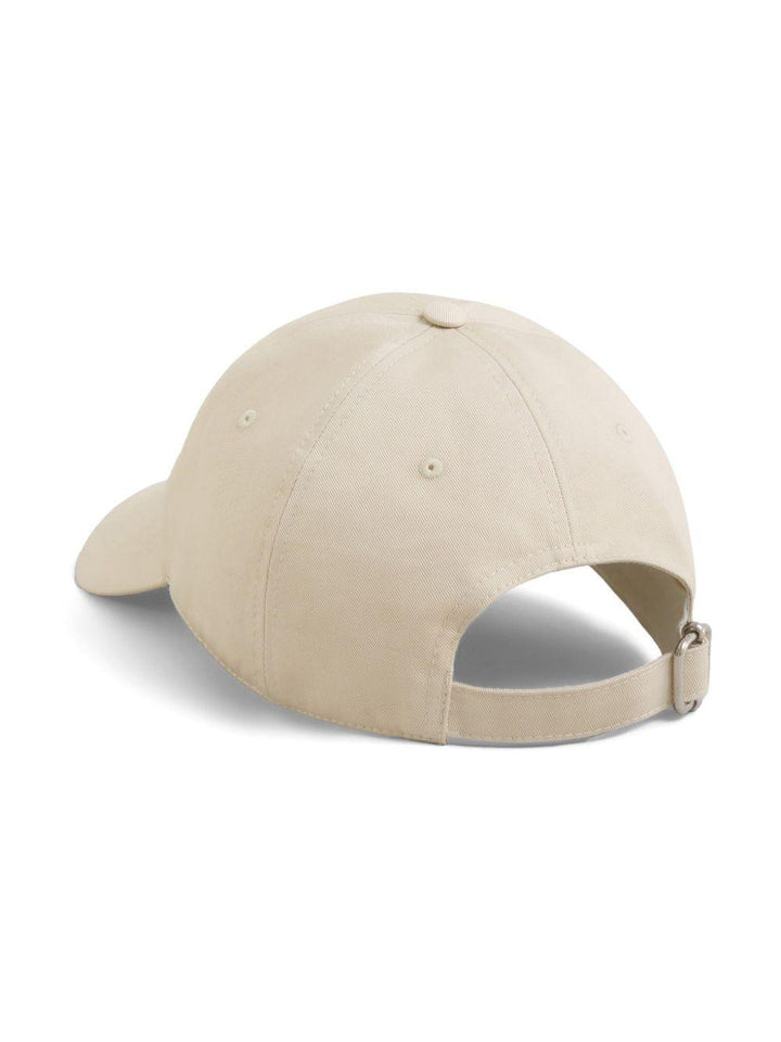 Cappello da baseball beige con ricamo 