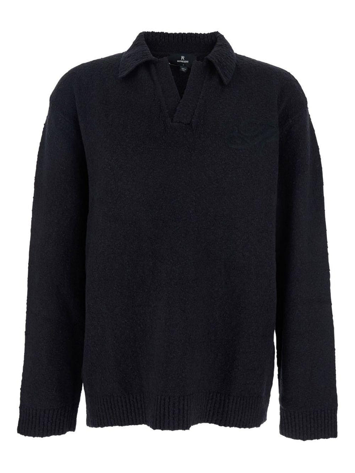 Maglione stile polo nero 
