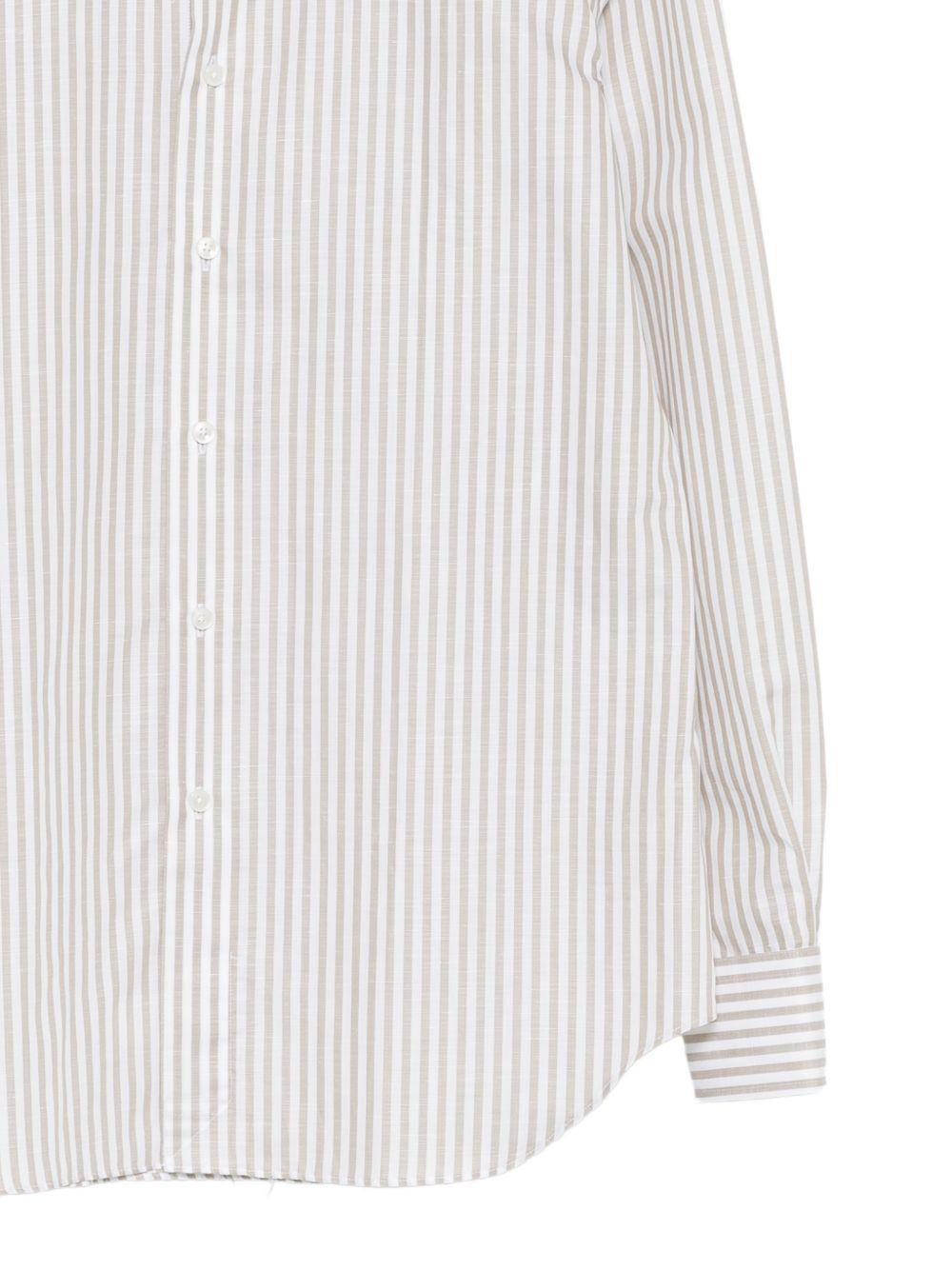 Camicia a righe bianco/tortora 