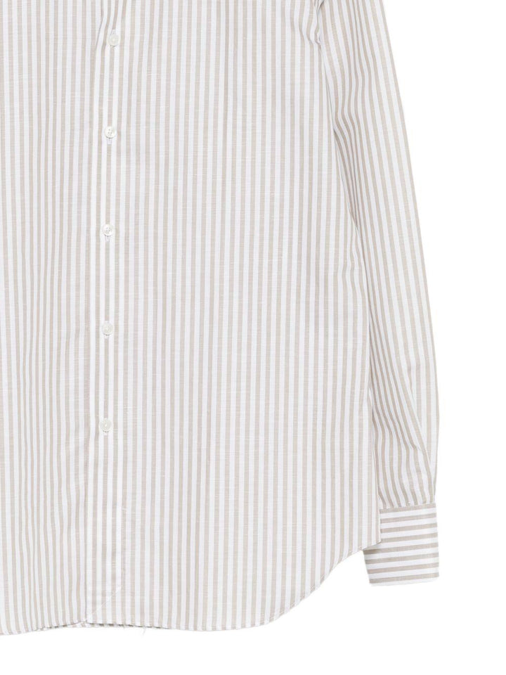 Camicia a righe bianco/tortora 