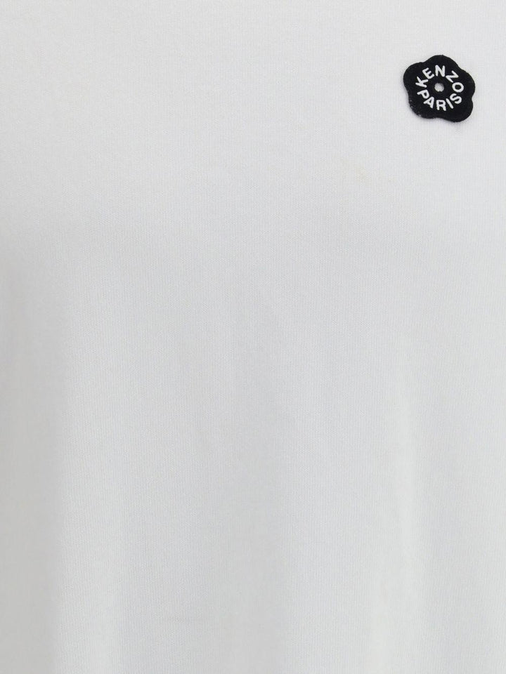 T-shirt bianca con dettaglio floreale 