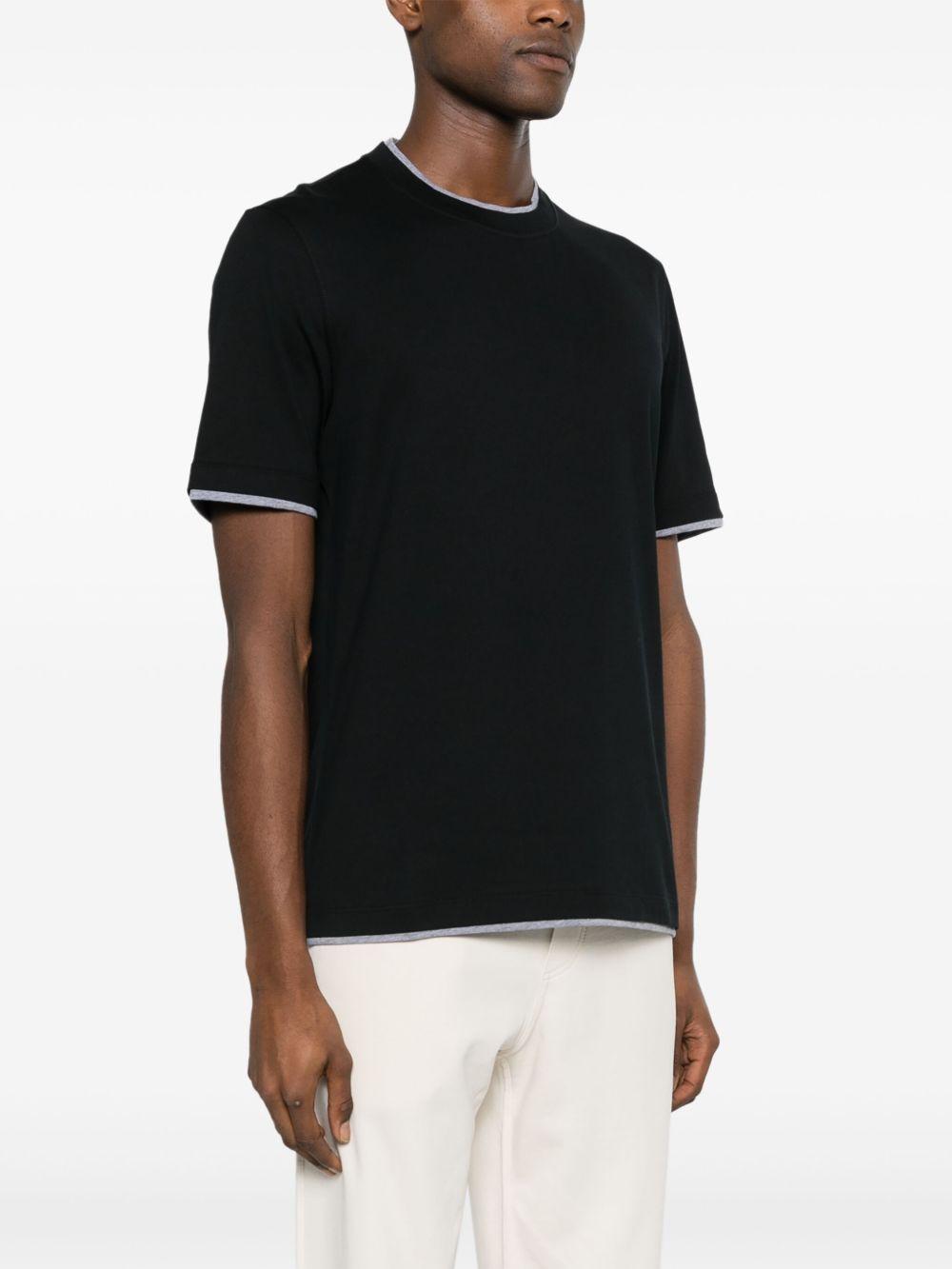 T-shirt doppio strato nero 
