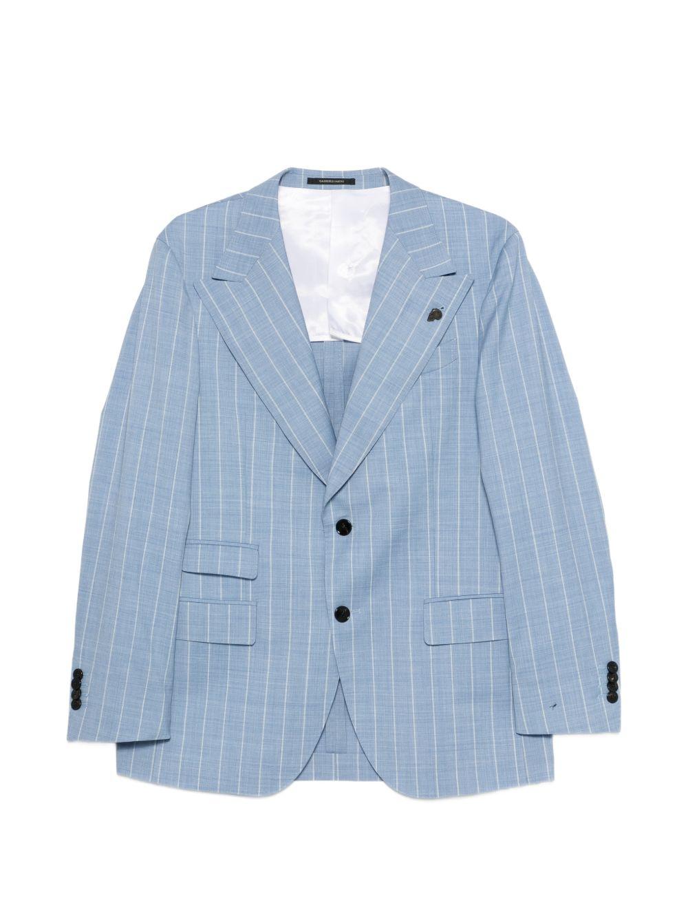 Abito azzurro gessato 