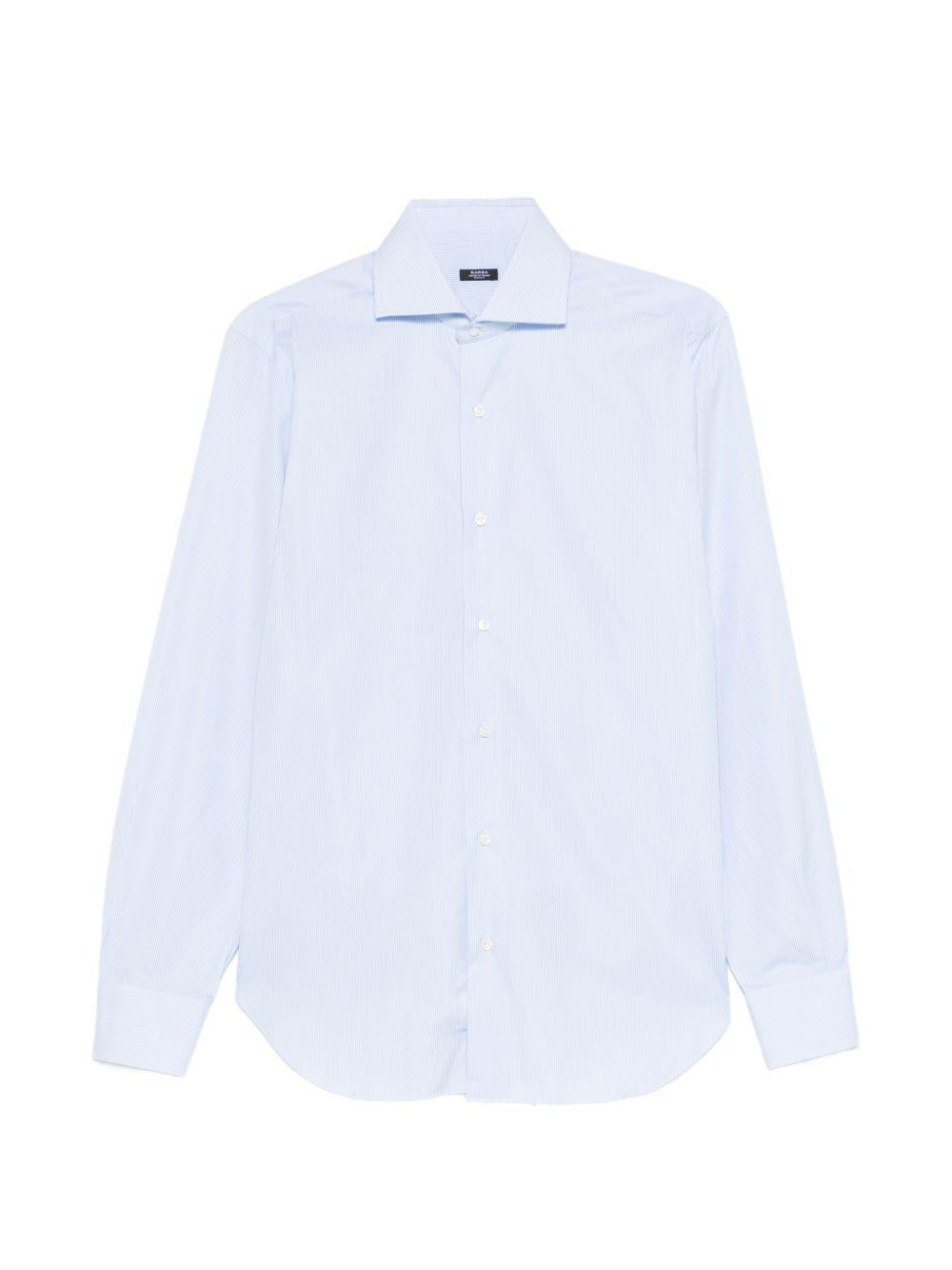 Camicia a righe azzurre in cotone 
